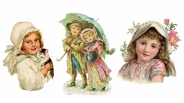 Clipart de niños de arte victoriano