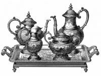 Wiktoriański serwis do herbaty Clipart