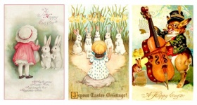 Vintage Ostern Postkarte alt