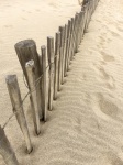 Wooden fence on a beach