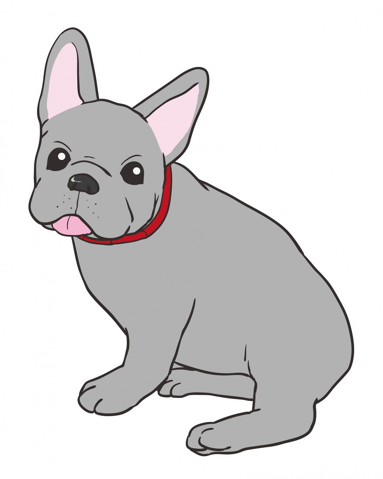 Franse Bulldog Illustratie Clipart