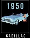 1950 Cadillac Pinup Girl Poster