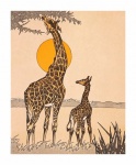 Afrika giraf landschap vintage