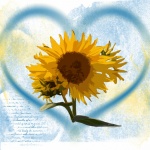 Airbrush Heart and sunflower