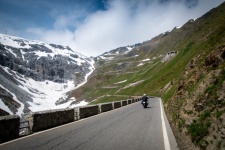 Mountain Landscape, Motorcyclist