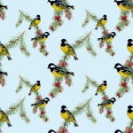 Birds Vintage Wallpaper Pattern