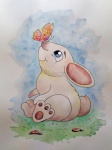 Bunny, Butterfly, Cute, Easter