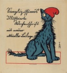 Poster de epocă cu pisică de desene anim