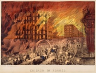 Arte vintage di Chicago in fiamme