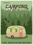 Skog camping resor affisch