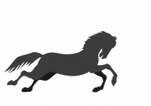 Horse Galloping Silhouette Clipart