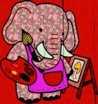 Dessin de peintre d'éléphants