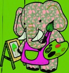Personnage de peintre d'éléphants