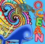 Colorful Ocean Doodle Poster