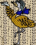 Cute stork pilot illustration