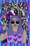 Hippie donna arte digitale