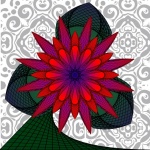 Geometric Digital Art Flower