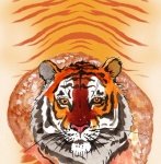 Tiger digital art poster