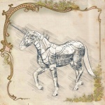Retro steampunk unicorn