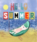 Cat summer ocean poster