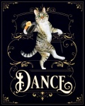 Poster di danza del gatto con cappello a