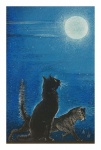 Illustrazione della luna piena dei gatti
