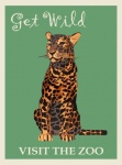Poster dello zoo di visita del leopardo