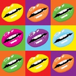 Lábios, arte pop na boca