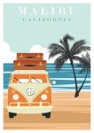 Cartaz de viagem para Malibu Califórnia