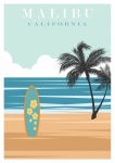 Cestovní plakát Malibu Kalifornie