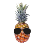 Ananas w okularach przeciwsłonecznych
