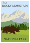 Cartel de viaje de las Montañas Rocosas