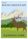 Cartel de viaje de las Montañas Rocosas