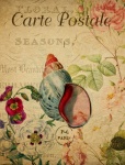 Cartolina floreale vintage conchiglie
