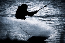 Silhouette, water sports, wakeboarding