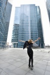 Skyscrapers, moscow, woman