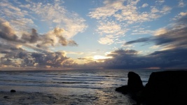 Západ slunce na pláži Bandon