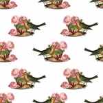 Teacup, Bird, Roses Wallpaper