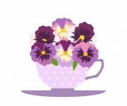 Teáscsésze, Virágok Vintage Art