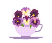 Filiżanka do herbaty, kwiaty w stylu vin