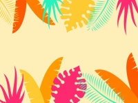 Tropical Leaves Colorful Background