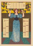Arte del calendario vintage Póster