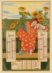 Vintage kalendarz plakat artystyczny