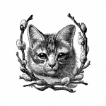 Gattino gatto clipart vintage