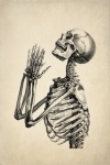 Esqueleto de caveira de arte vintage