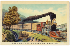 Arte del treno a vapore d'epoca