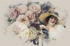 Collage de mujer vintage Póster