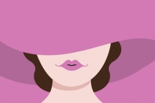 Woman Big Pink Hat