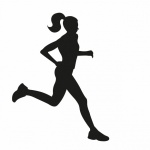 Mujer corriendo silueta prediseñada