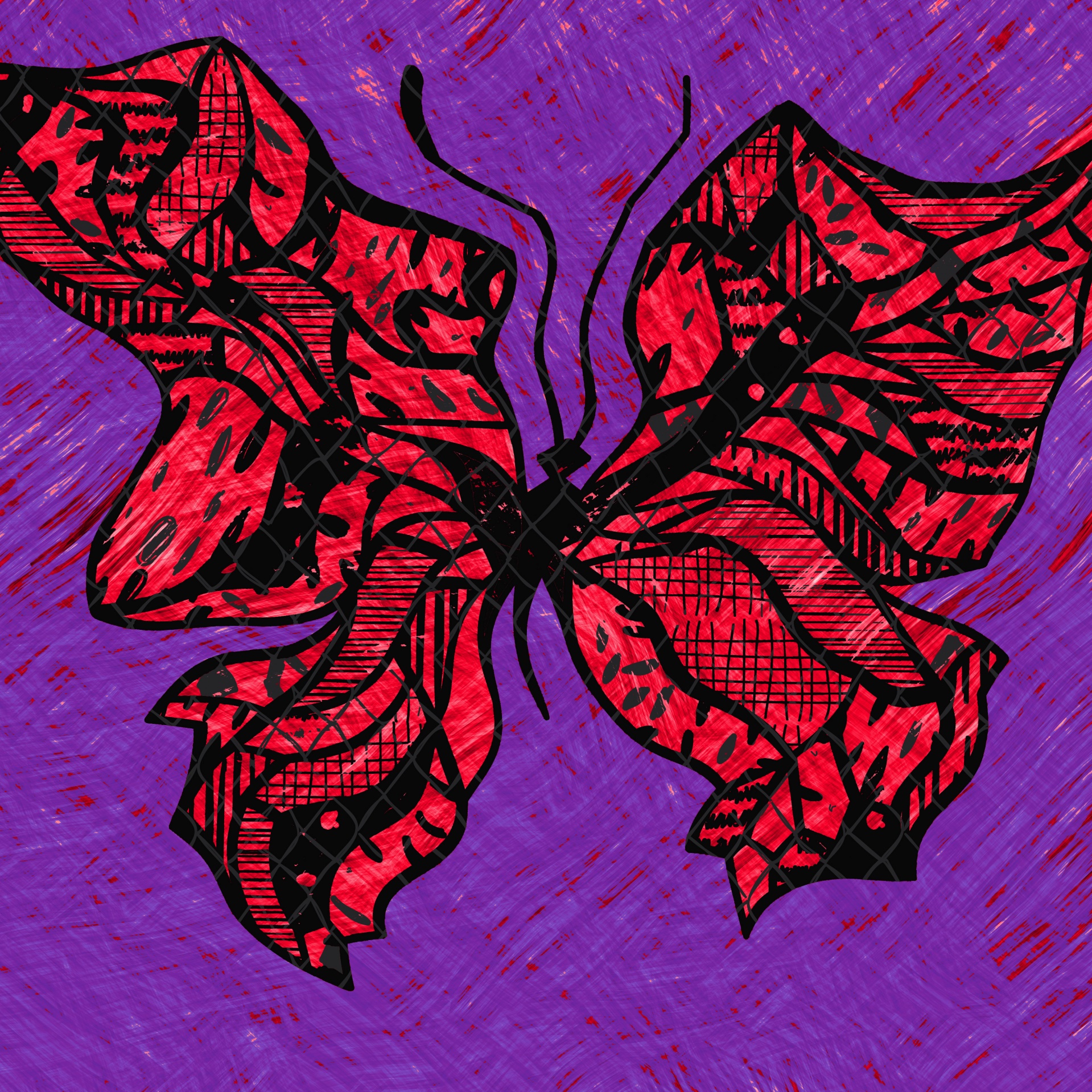 中国风剪纸艺术各种形状的蝴蝶免抠PNG素材